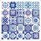 Homeroots 6" X 6" Vintage Turq Blue And White Peel And Stick Removable Tiles 390910 - alternate 1