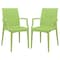 Leisuremod Weave Mace Indoor/Outdoor Arm Chair, Green, 2PK MCA19G2 - alternate 1