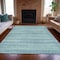 Homeroots 8' X 10' Aqua And Ivory Striped Washable Indoor Outdoor Area Rug 631476 - alternate 9