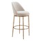Homeroots 32" Beige And Gold Fabric And Steel Bar Height Swivel Bar Chair 555685 - alternate 9