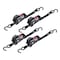 Mytee Products 1in x 12ft Auto Retractable Ratchet Straps with Coated S Hook, 4PK RS112Rx4 - alternate 1