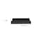 Homeroots 16in Black Wood and Vinyl Faux Shagreen Serving Tray With Gold Handles 518596 - alternate 7