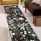World Rug Gallery Garden Floral Runner Rug 2 ft 3 in x 8 ft Black WR147BLACK2X8 - alternate 1