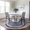 Homeroots 8' Round Beige Blue and Gold Round Faux Bois Washable Non Skid Indoor Outdoor Area Rug 564397 - alternate 9