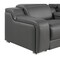 Homeroots Dark Gray Italian Leather Power Reclining U Shaped Eight Piece Corner Sectional With Console 632574 - alternate 9