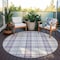 Homeroots 8' Lavender Purple And Gray Round Plaid Washable Indoor Outdoor Area Rug 601334 - alternate 9