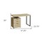 Homeroots 47" Natural and Black Wood and Metal Sled Computer Desk With Three Drawers 490002 - alternate 3