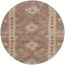 Homeroots 8' Brown Round Geometric Washable Indoor Outdoor Area Rug 607430 - alternate 9