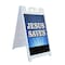 Signmission Jesus Saves, A-Frame & 2 Decals Installed, Heavy-Duty Plastic Frame SBHD-D-2436-Jesus Saves - alternate 1