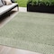 Homeroots 5' X 8' Green And Ivory Chevron Washable Indoor Outdoor Area Rug 612251 - alternate 1