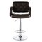 Elama Faux Leather Tufted Bar Stool in Brown with Chrome Base and Adjustable Height ELM-749-BRN - alternate 9