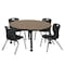 Regency Round Kee Mobile Adjustable Classroom Table W/ 4 Andy Chairs, 36 in W, 36 in L, Noble Oak TB36RNDNOAPCBK45BK - alternate 1