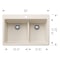 Blanco Liven 1-3/4 Low Divide Dual Mount, Soft White 443217 - alternate 3