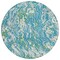 Homeroots 8' Teal Blue Ivory And Green Round Abstract Washable Indoor Outdoor Area Rug 600320 - alternate 8