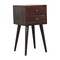 Homeroots 22" Walnut Solid Wood Square Two Drawer Nightstand 651530 - alternate 9