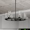 Vaxcel Grantley 6 Light Matte Black Wheel Chandelier Fixture Clear Glass Shade, LED Compatible, Damp Rated H0290 - alternate 8