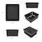 Storex Deep Storage Tray with Lid, Black 62543U05C - alternate 4