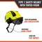 Malta Dynamics Safety Helmet w/Tinted Visor, Polyethylene, Ratchet, Yellow, Fits Hat Size One Size Fits Most HTY1102 - alternate 8