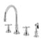 Kingston Brass Double-Handle Widespread Kitchen Faucet with Brass Sprayer, Polished Chrome KS2791BEXBS - alternate 1