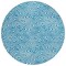 Homeroots 8' Teal Blue And Ivory Round Abstract Washable Indoor Outdoor Area Rug 599762 - alternate 8