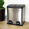 Elama 2 Section 15 Liter/ 4 Gallon Each Section Trash and Recycling Step Bin in Matte Silver EL-LD710-30L - alternate 7