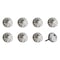 Homeroots 1.5" X 1.5" X 1.5" Hues Of Gray Cream And Silver Knobs, 8PK 321693 - alternate 1