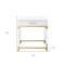 Homeroots 24" White and Gold Wood Acrylic and Stainless Steel Square End Table With Drawer 544062 - alternate 9