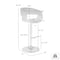 Armen Living Paris Cream Faux Leather Adjustable Height Swivel Walnut Wood and Chrome Bar Stool LCPASWBACRWA - alternate 5
