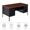 Hirsh Pedestal Desk Desk Double Pedestal, 30x60", Black/Walnut, 30" D X 29-1/2" H, 60" W X Laminate 20101 - alternate 9