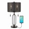 Jonathan Y Hank 27" 2-Light Industrial Farmhouse Iron LED Table Lamp with USB Charging Port, Oil Rubbed Bronze JYL1111A - alternate 1