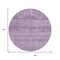 Homeroots 8' Plum And Purple Round Medallion Washable Indoor Outdoor Area Rug 616126 - alternate 7