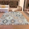 Homeroots 3' X 5' Silver Beige And Charcoal Southwestern Washable Indoor Outdoor Area Rug 615170 - alternate 9