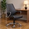 Homeroots Black and Silver Adjustable Height Swivel Rolling Office Chair 572165 - alternate 1