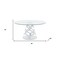 Homeroots 48" Clear And White Rounded Glass And Metal Pedestal Base Dining Table 555190 - alternate 3