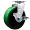 Service Caster 6 Inch Green Poly on Cast Iron Swivel Caster with Roller Bearing and Brake SCC SCC-20S620-PUR-GB-TLB - alternate 1