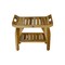 Homeroots Compact Rectangular Teak Shower Bench With Handles In Natural Finish 376721 - alternate 1