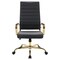 Leisuremod Benmar High-Back Leather Office Chair with Gold Frame, Black BOTG19BLL - alternate 7