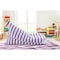 Homeroots 35" Purple and White Microfiber Specialty Striped Pouf Cover 546270 - alternate 1