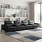 Homeroots 169" Black Top Grain Leather Reclining Metal USB Sofa 720350 - alternate 8
