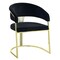 Homeroots Black and Gold Upholstered Velvet Partially Open Back Dining Side Chair 573338 - alternate 8