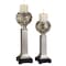 Homeroots Set of Two Silver Polyresin Filigree Tabletop Pillar Candle Holders With Candle, 2PK 468330 - alternate 1