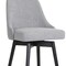 Homeroots 26" Light Gray and Black Fabric with Solid Wood Swivel Counter Height Bar Chair 534479 - alternate 9