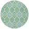 Homeroots 8' Sage Ivory And Teal Blue Round Floral Medallion Washable Indoor Outdoor Area Rug 614631 - alternate 8