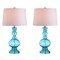 Jonathan Y Genie 28.5" Glass LED Table Lamp, Aqua, 2PK JYL1061A-SET2 - alternate 1