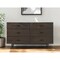 Homeroots 60" Dark Brown Solid Wood Six Drawer Double Dresser 518614 - alternate 6