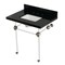 Kingston Brass 30" Black Granite Console Sink with Acrylic Legs, 8-Inch, 3-Hole, Black Granite/Brushed Nickel KVPK3030KASQ8 - alternate 1