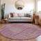 Homeroots 8' Eggplant And Ivory Round Geometric Washable Indoor Outdoor Area Rug 600812 - alternate 8