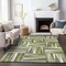 Homeroots 3' X 5' Green Gray And Ivory Geometric Washable Indoor Outdoor Area Rug 598262 - alternate 9