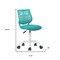 Homeroots Turquoise and White Adjustable Height Swivel Rolling Office Chair 568081 - alternate 9