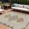 Homeroots 9' X 12' Brown Copper And Fern Green Geometric Washable Indoor Outdoor Area Rug 631901 - alternate 1